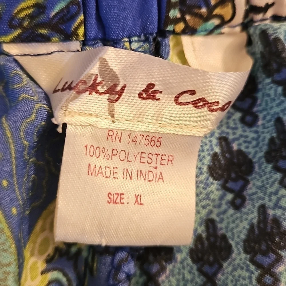 Lucky & Coco Maxi Skirt, Blue Lime Print, XL - Picture 4 of 5